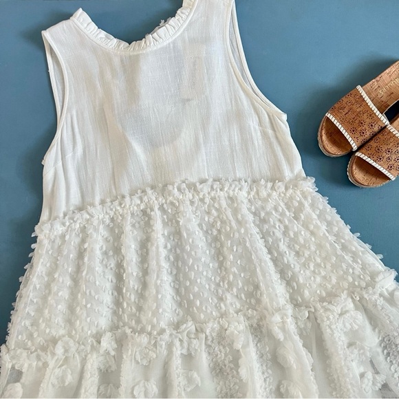 NWT Impressions Charming Attitude White Tiered Shift Mini Dress - Picture 8 of 10